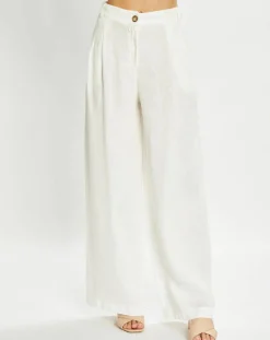 Lauren Vidal Pantalons|Pantalon 100% Lin Cara écru
