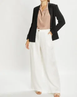 Lauren Vidal Pantalons|Pantalon 100% Lin Cara écru