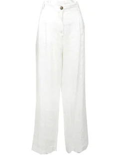 Lauren Vidal Pantalons|Pantalon 100% Lin Cara écru