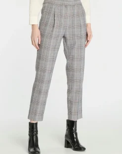 Galeries Lafayette Pantalons|Pantalon ajusté Rink imprimé Prince de Galles gris/noir