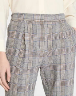 Galeries Lafayette Pantalons|Pantalon ajusté Rink imprimé Prince de Galles gris/noir