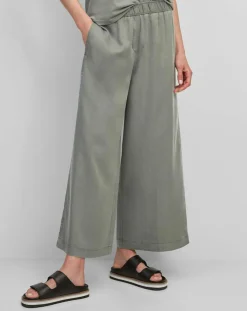 Marc O'Polo Pantalons|Pantalon ample à taille élastique vert de gris
