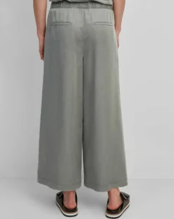 Marc O'Polo Pantalons|Pantalon ample à taille élastique vert de gris
