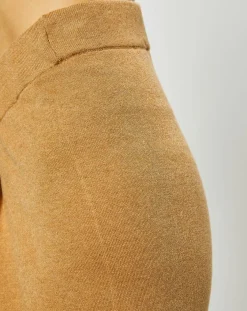 Esprit Pantalons|Pantalon ample en Maille de Coton bio mélangé camel