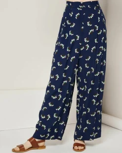 See u Soon Pantalons|Pantalon ample fluide Julia imprimé marine