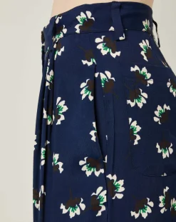 See u Soon Pantalons|Pantalon ample fluide Julia imprimé marine