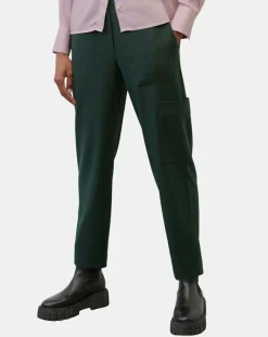 Marc O'Polo Pantalons|Pantalon cargo en Laine mélangée vert foncé