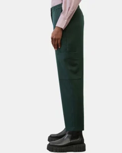 Marc O'Polo Pantalons|Pantalon cargo en Laine mélangée vert foncé