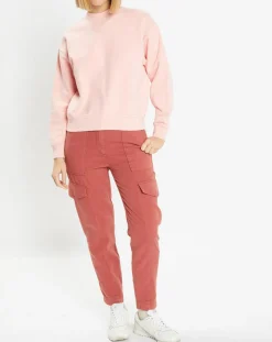 Galeries Lafayette Pantalons|Pantalon cargo en Twill de Coton recyclé Robin rouge foncé