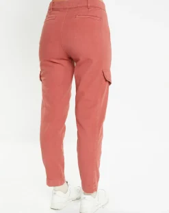 Galeries Lafayette Pantalons|Pantalon cargo en Twill de Coton recyclé Robin rouge foncé