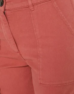 Galeries Lafayette Pantalons|Pantalon cargo en Twill de Coton recyclé Robin rouge foncé