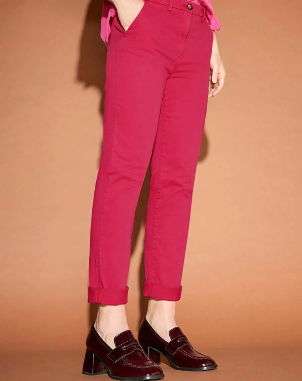 Jodhpur Pantalons|Pantalon chino Cyrilp rose foncé