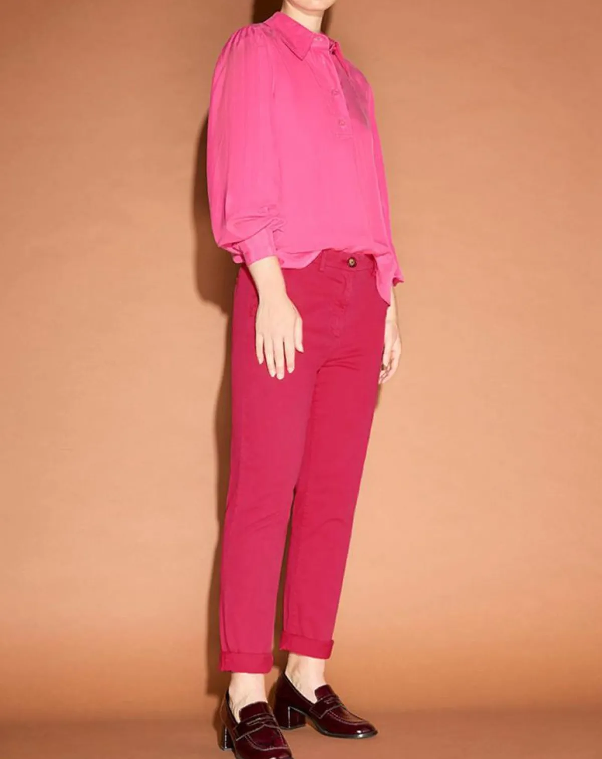 Jodhpur Pantalons|Pantalon chino Cyrilp rose foncé