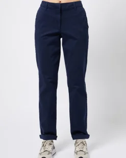 Esprit Pantalons|Pantalon chino en Coton mélangé classique bleu marine