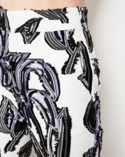 Paule Ka Pantalons|Pantalon Cléa à motifs blanc/lavande/noir