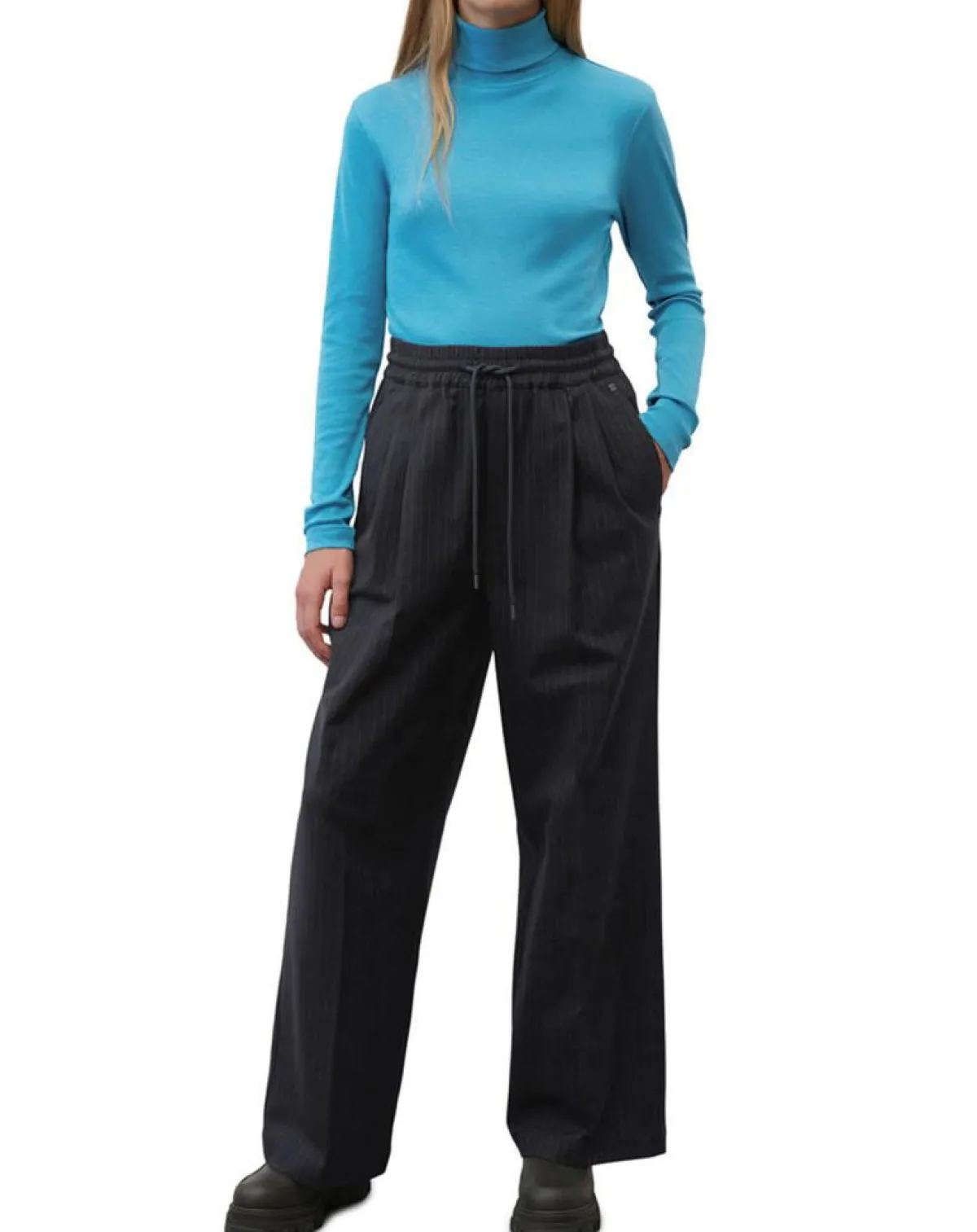 Marc O'Polo Pantalons|Pantalon de costume à rayures noir