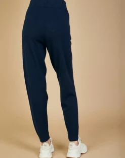 Cashmere Tribu Pantalons|Pantalon de Jogging en Laine & Cachemire Olivia nuit/marine