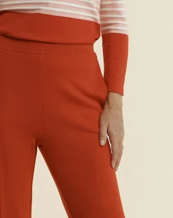 Devernois Pantalons|Pantalon droit en Laine mélangée Yao rouge