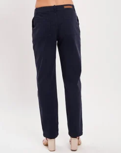 Harris Wilson Pantalons|Pantalon en Coton & Lin Cora marine