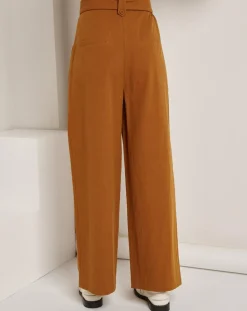 See u Soon Pantalons|Pantalon en Coton & Lin Jeanne brique