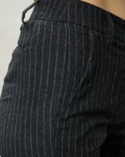 Hartford Pantalons|Pantalon en Laine mélangée Perfect rayures brutes/charbon