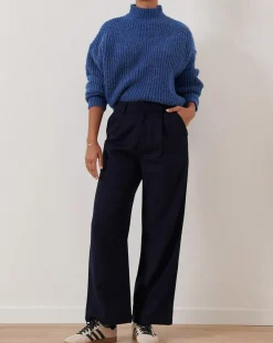 Garance Paris Pantalons|Pantalon en Laine mélangée Toby marine