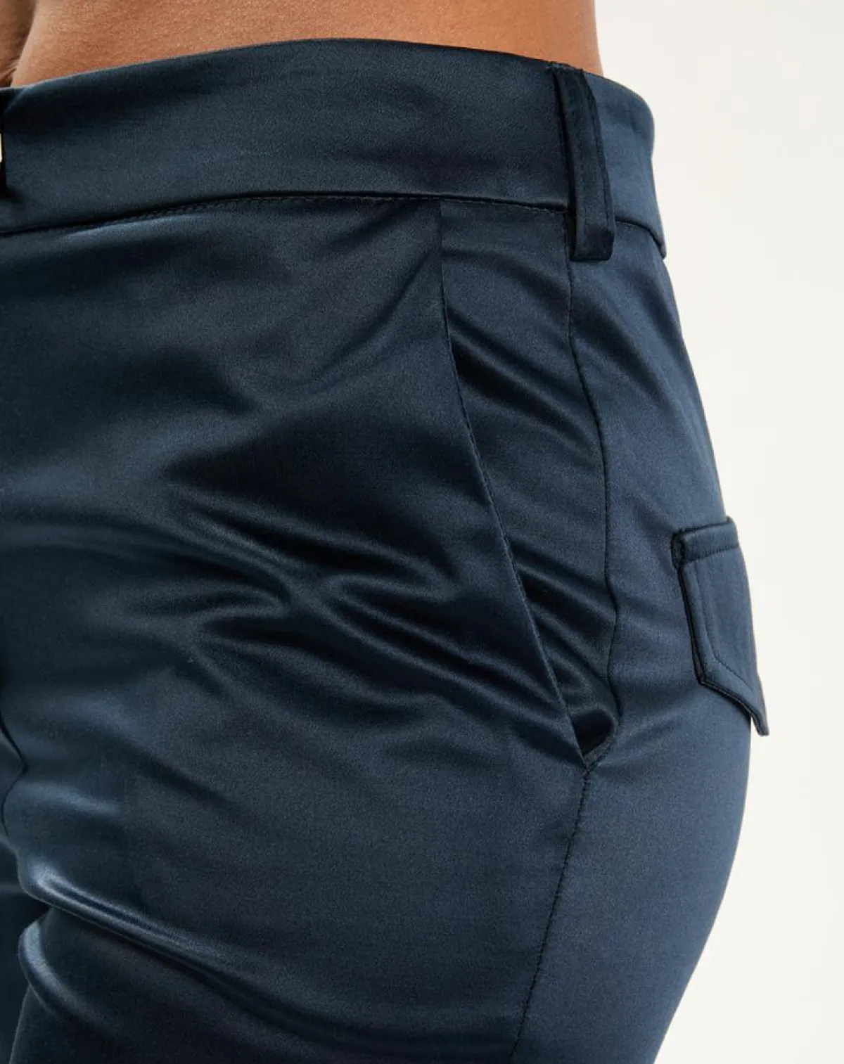 Lauren Vidal Pantalons|Pantalon en Satin Moon nuit