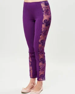 La Perla Pantalons|Pantalon en Soie mélangée Desert Rose violet