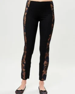 La Perla Pantalons|Pantalon en Soie mélangée Desert Rose noir