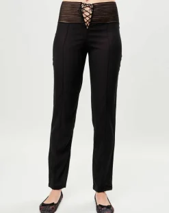 La Perla Pantalons|Pantalon en Soie mélangée Garnet noir