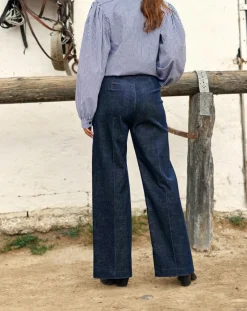 Lauren Vidal Pantalons|Pantalon en Velours côtelé Chiara nuit