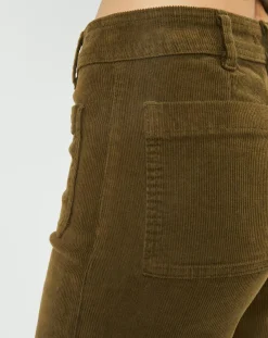 Lauren Vidal Pantalons|Pantalon en Velours côtelé Pants kaki