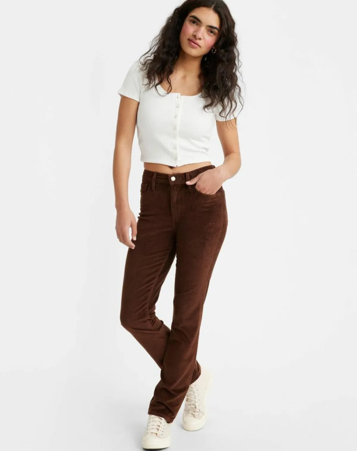 Levi's® Pantalons|Pantalon en Velours côtelé 724 High Rise marron