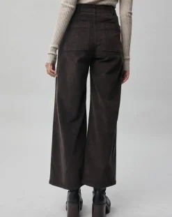 Lauren Vidal Pantalons|Pantalon en Velours côtelé Pants café