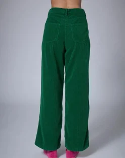 Manoush Pantalons|Pantalon en Velours côtelé Baggy vert indien