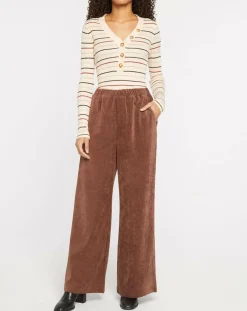 Suncoo Pantalons|Pantalon en Velours côtelé Jessy marron