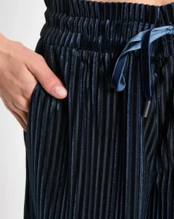 Esprit Pantalons|Pantalon en Velours fluide rib bleu marine
