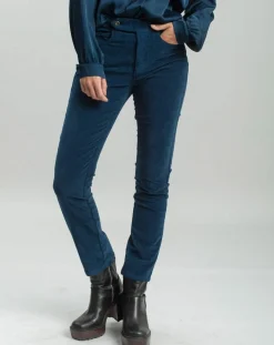 Lauren Vidal Pantalons|Pantalon en Velours Pants paon