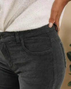 Lauren Vidal Pantalons|Pantalon en Velours Pants bitume