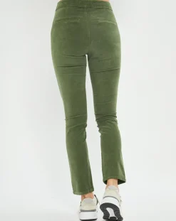 Lauren Vidal Pantalons|Pantalon en Velours Pants vert