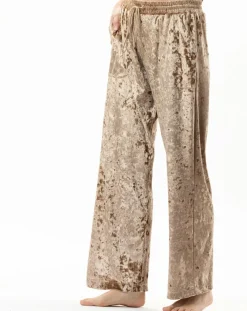 Le Chat Pantalons|Pantalon en velours Platine doré