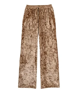 Le Chat Pantalons|Pantalon en velours Platine doré