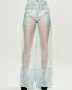 La Perla Pantalons|Pantalon Esprit d'Atelier 100% Soie bleu