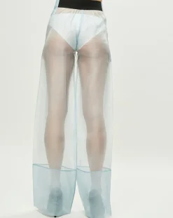 La Perla Pantalons|Pantalon Esprit d'Atelier 100% Soie bleu