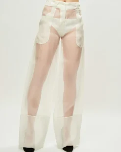 La Perla Pantalons|Pantalon Esprit d'Atelier en Soie écru