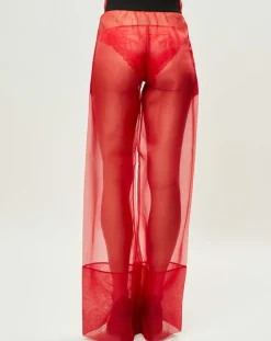La Perla Pantalons|Pantalon Esprit d'Atelier 100% Soie rouge