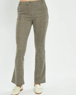 Lauren Vidal Pantalons|Pantalon fin Cloé chevrons sable