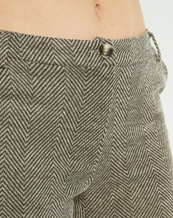 Lauren Vidal Pantalons|Pantalon fin Cloé chevrons sable