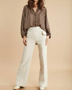 Lauren Vidal Pantalons|Pantalon flare Muse lait