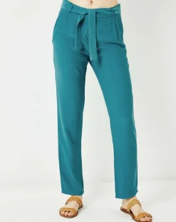 Cuisse de Grenouille Pantalons|Pantalon fluide Cado turquoise